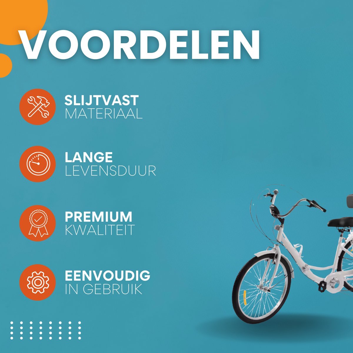 Driewieler Opulence 24 Inch - 7 versnellingen - Fiets voor volwassenen en senioren - Opvouwbare Trike - Met mand en LED Verlichting - Wit