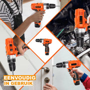 Accuboormachine 21V - 25+1 Koppel - 2 Snelheden - Elektrische Schroevendraaierset - Inclusief Accessoirekit