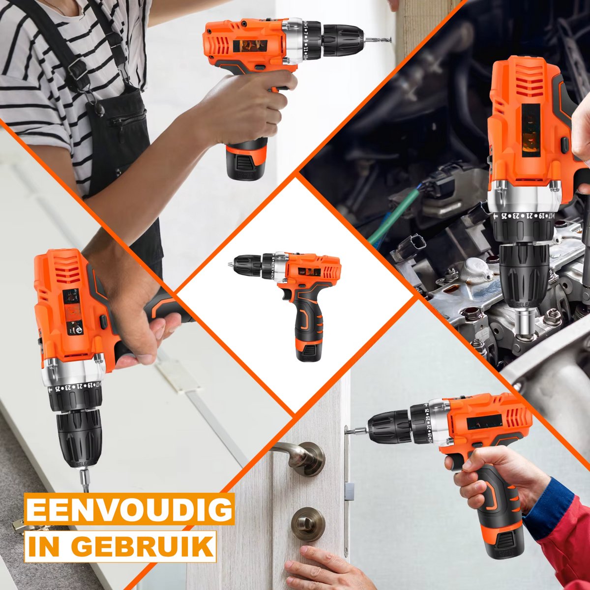 Accuboormachine 21V - 25+1 Koppel - 2 Snelheden - Elektrische Schroevendraaierset - Inclusief Accessoirekit