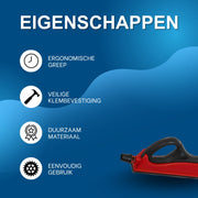 Schuurblok - Polijstset - Voor gladmaken en schuren - Inclusief 5 schuurvellen - Handmatige schuurhouder met klem - Rood