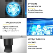 Professionele IJsblokjesmachine – 250W - IJsblokjesmaker met IJsschep – 50KG per 24 uur – Zelfreinigingsfunctie - Draagbaar - Zwart