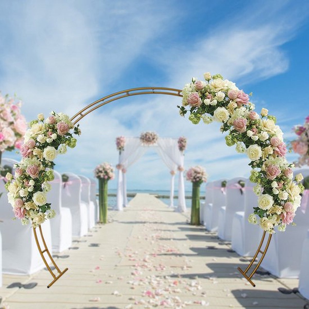 Happyment Ballonnenboog - Bloemenboog - Trouwboog - Rozenboog - Trouwen Decoratie - Huwelijksboog - Pergola - Tuinboog - Tuindecoratie