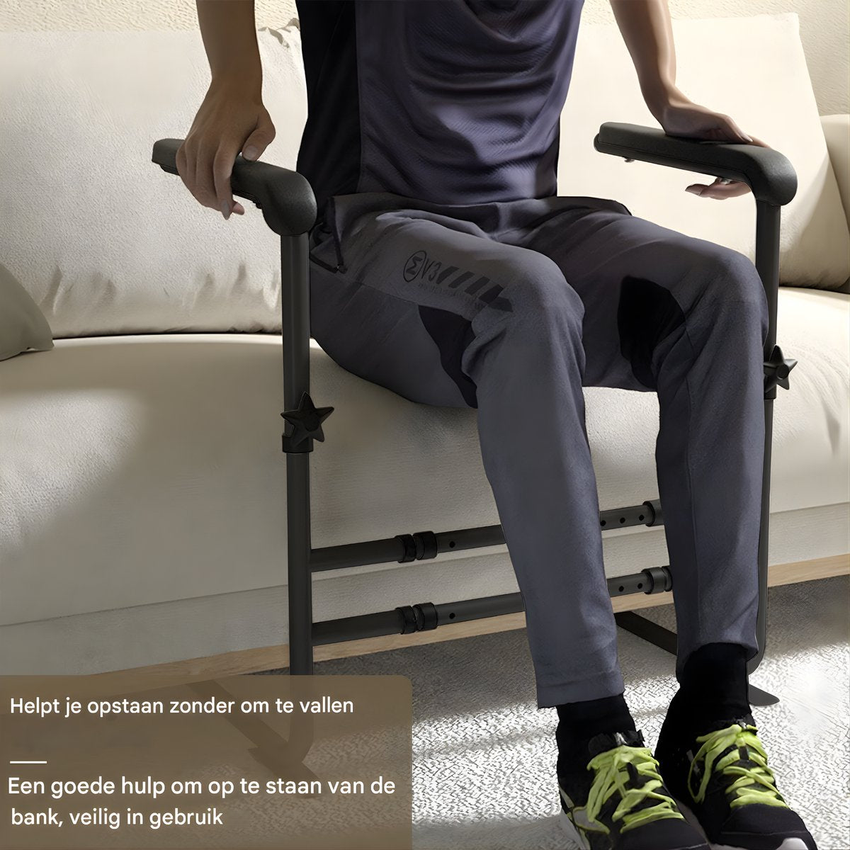 Opstahulp - Veligheidsgreep - Hulpmiddelen - Bed beugel - Bedsteun - Voor Ouderen & Zwangere Vrouwen - In Hoogte Verstelbare - Zwart