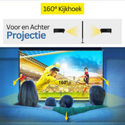 Happyment XXL Projector Scherm 150 Inch – 4K Full HD – 160 Graden Kijkhoek – 16:9 – Uitstekende Kwaliteit – Met Onderstelsel