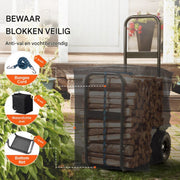 Brandhoutkar - Houtkar - Brandhoutwagen op wielen - Houtwagen 266cm - Opslag