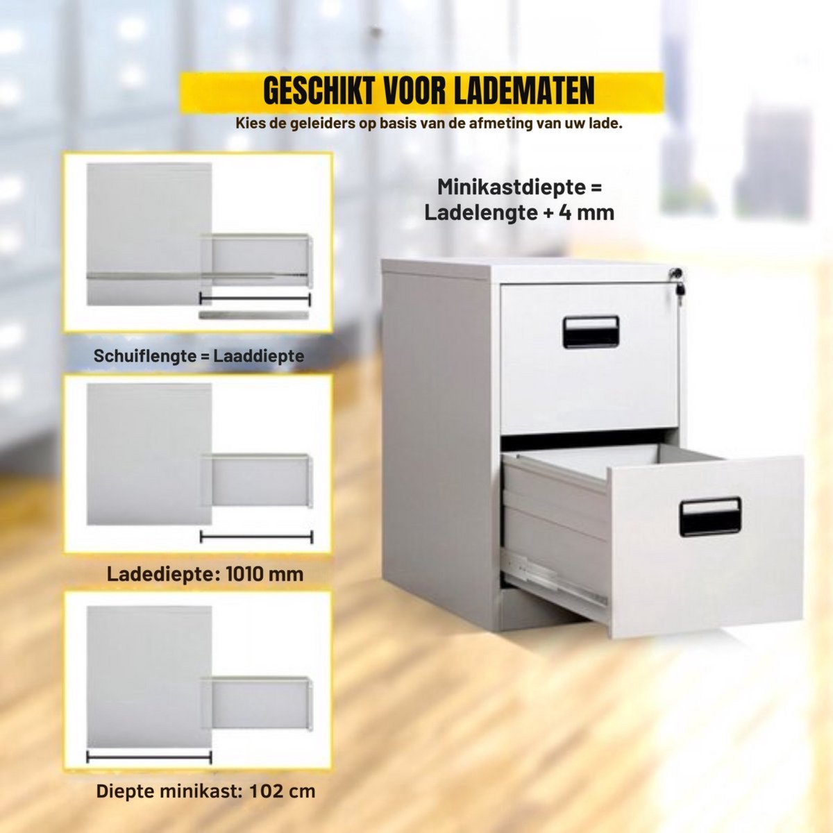 Ladegeleiders - 3-Voudige Ladelopers - Lade Rails van Koudgewalst Staal