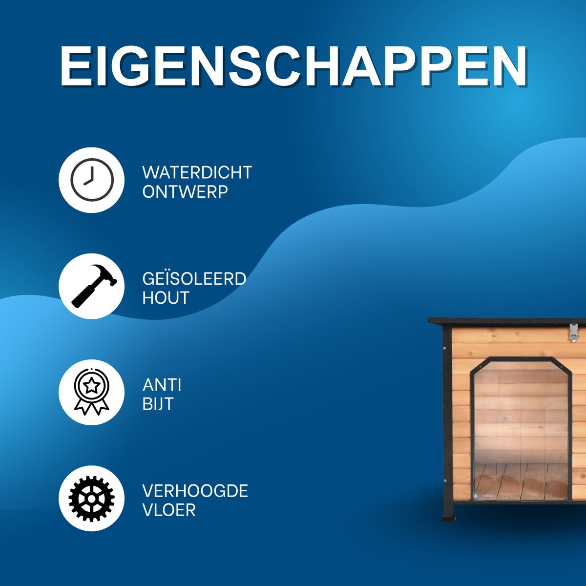 Hondenhok - Hondenmand - Hondenhuis - Hondenkennel - Voor Buiten - Voor Tuin & Buitenruimte - Bruin