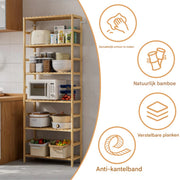 Bamboe Plantenstandaard - 161cm - Plantenrek - Plantentafel - Voor binnen & buitengebruik - Bloempothouder - Metaal