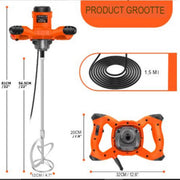Handheld Betonmixer Vireo - 2600W - 6 Snelheden - Verstelbare Roerder - Elektrische Mix - M14 Mengstaaf