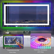Grandiose Badkamerspiegel - Geen condens - Met verwarming en LED verlichting - Bluetooth en muziek - Spiegel voor badkamer - Rechthoekig - 120x60cm