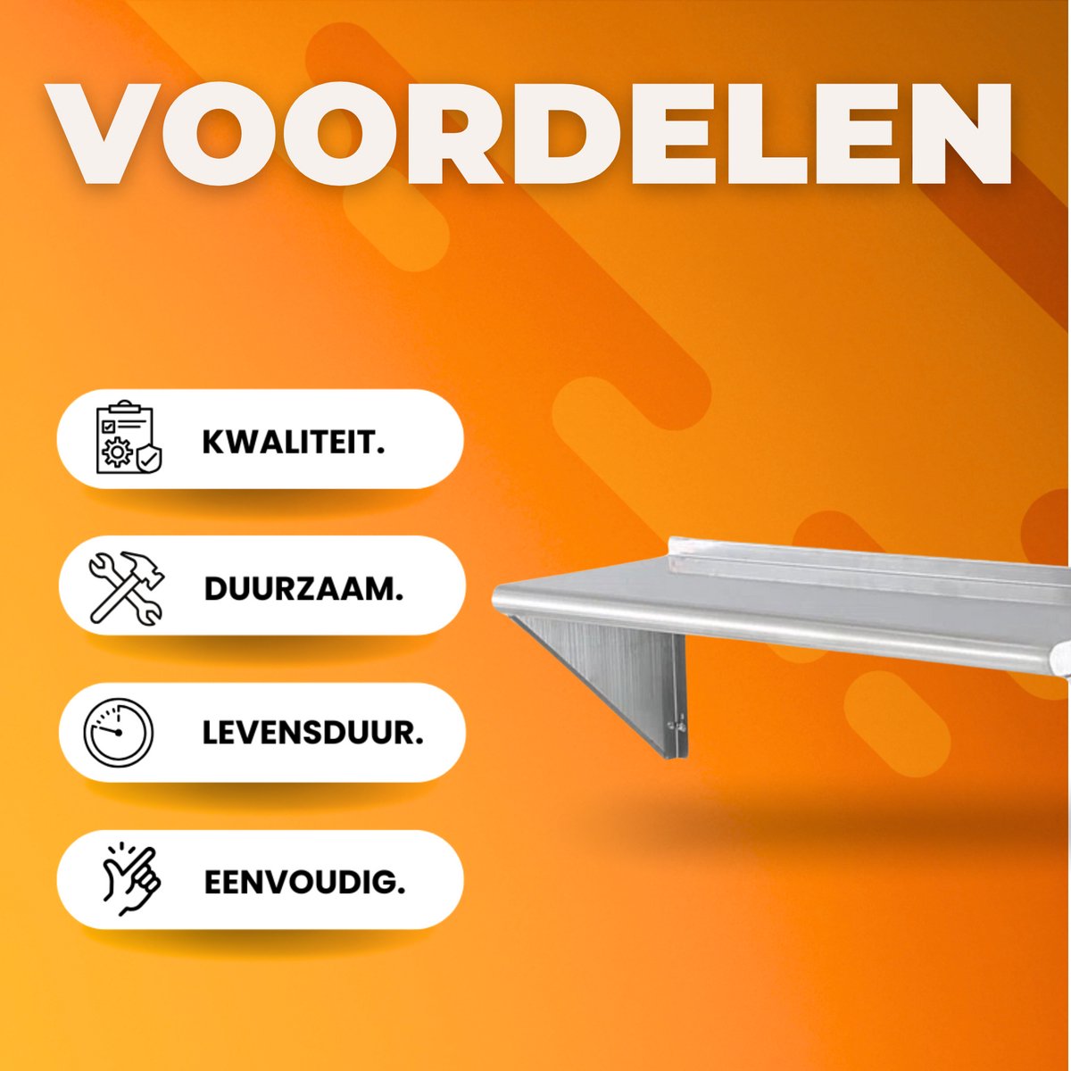 Kruidenrek RVS - Ophangbaar - Voor kruidenpotjes - Kruidenrekken - Wandrek keuken - 113KG - Wandmontage
