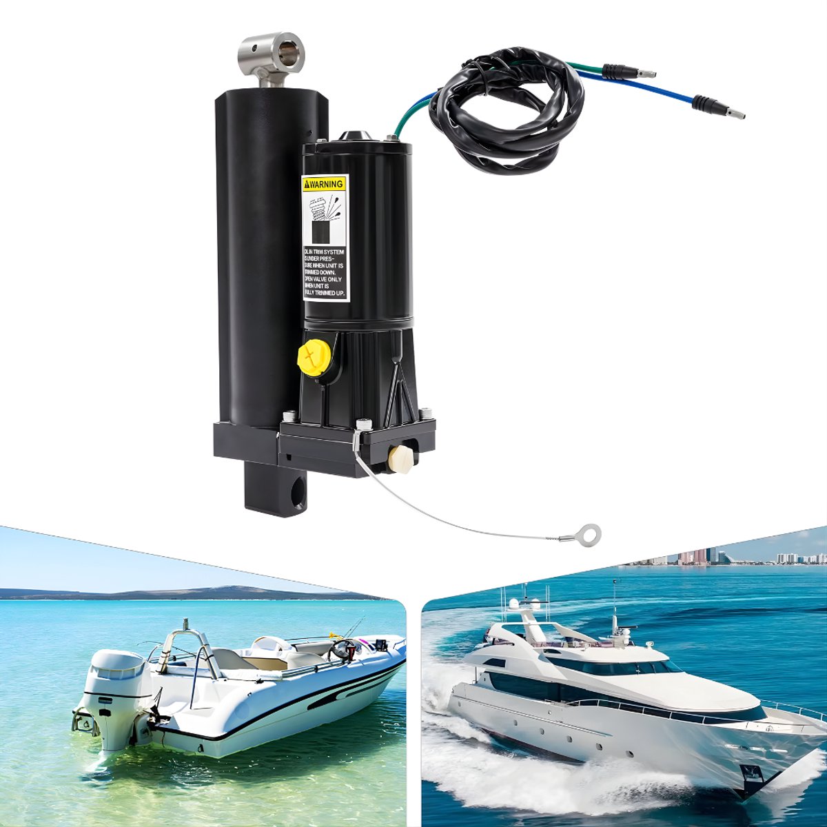 Buitenboord motor - Voor buitenboordmotoren - Elektrische power trim voor soepel en nauwkeurig motorbeheer - Metaal / Zwart