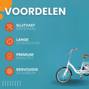 Opulence Driewieler - 6 versnellingen - Fiets voor volwassenen en senioren - 20 Inch - Verstelbaar - Met mand - Voorrem - Wit - 120KG