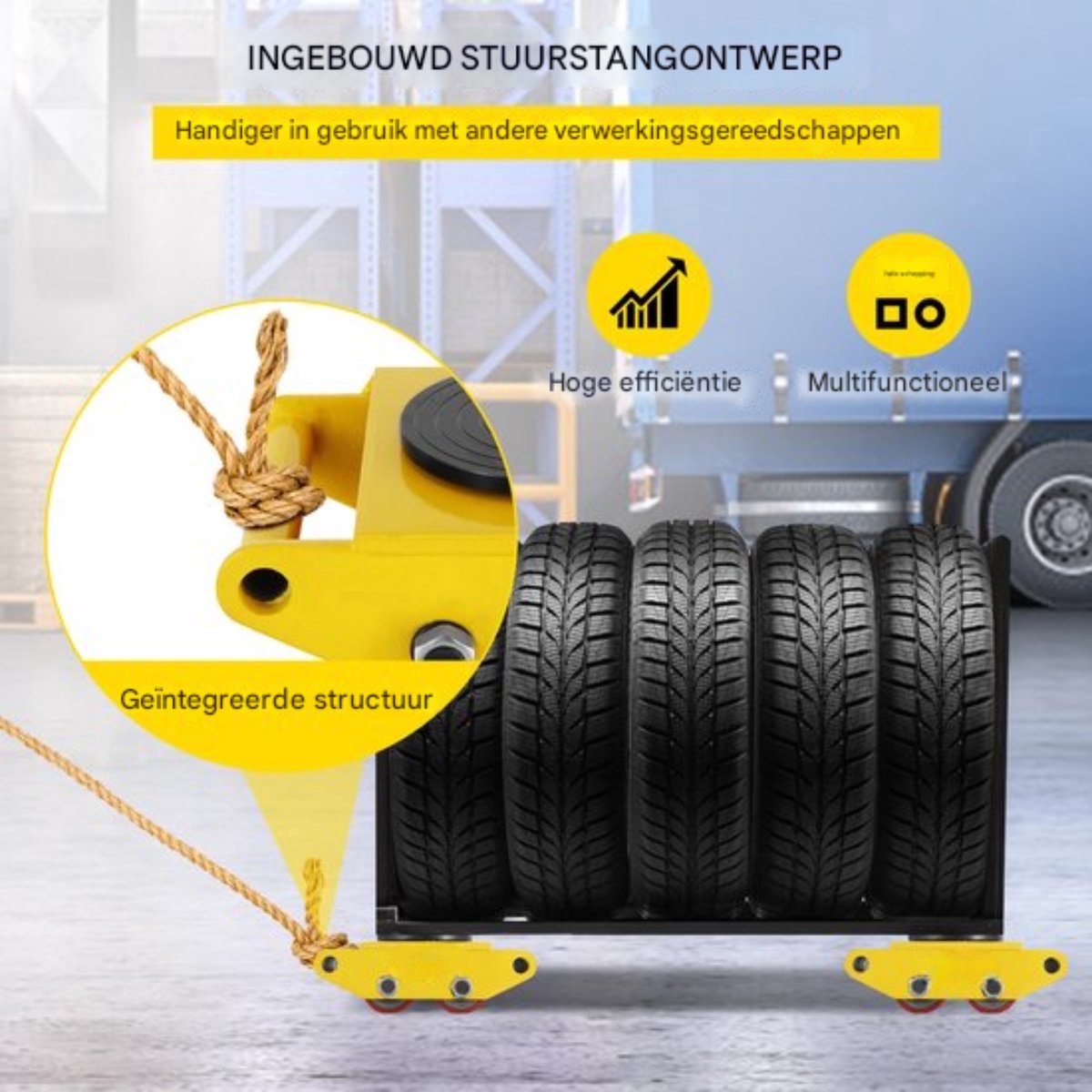 Happyment Transportwielen - Professioneel - Machineverhuizer - 1 Stuk - 360° Rotatie - 6T draaggewicht