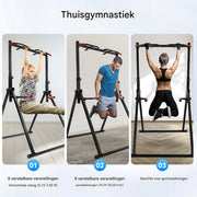 Pull up bar en dip statief - Homegym - Verstelbaar in hoogte - Voor thuis sporten - 200KG