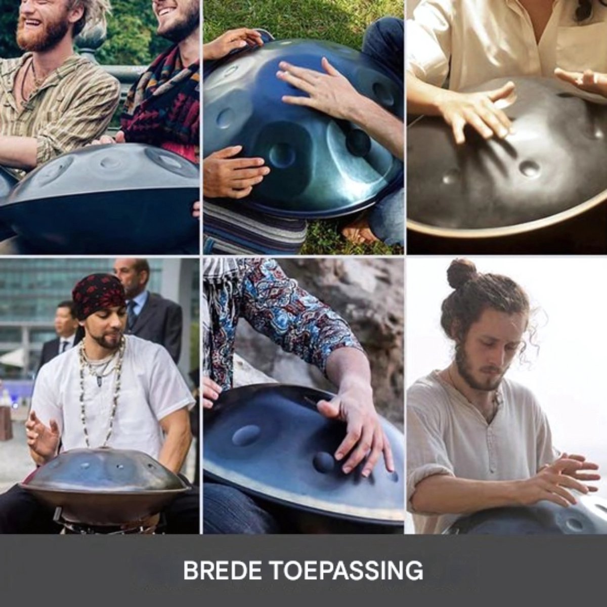 Tongue drum Deluxe - Handpan Handtrommel - Tongtrommel staal - Steel Tong - 56 cm Percussie Instrument - Klankschaal set