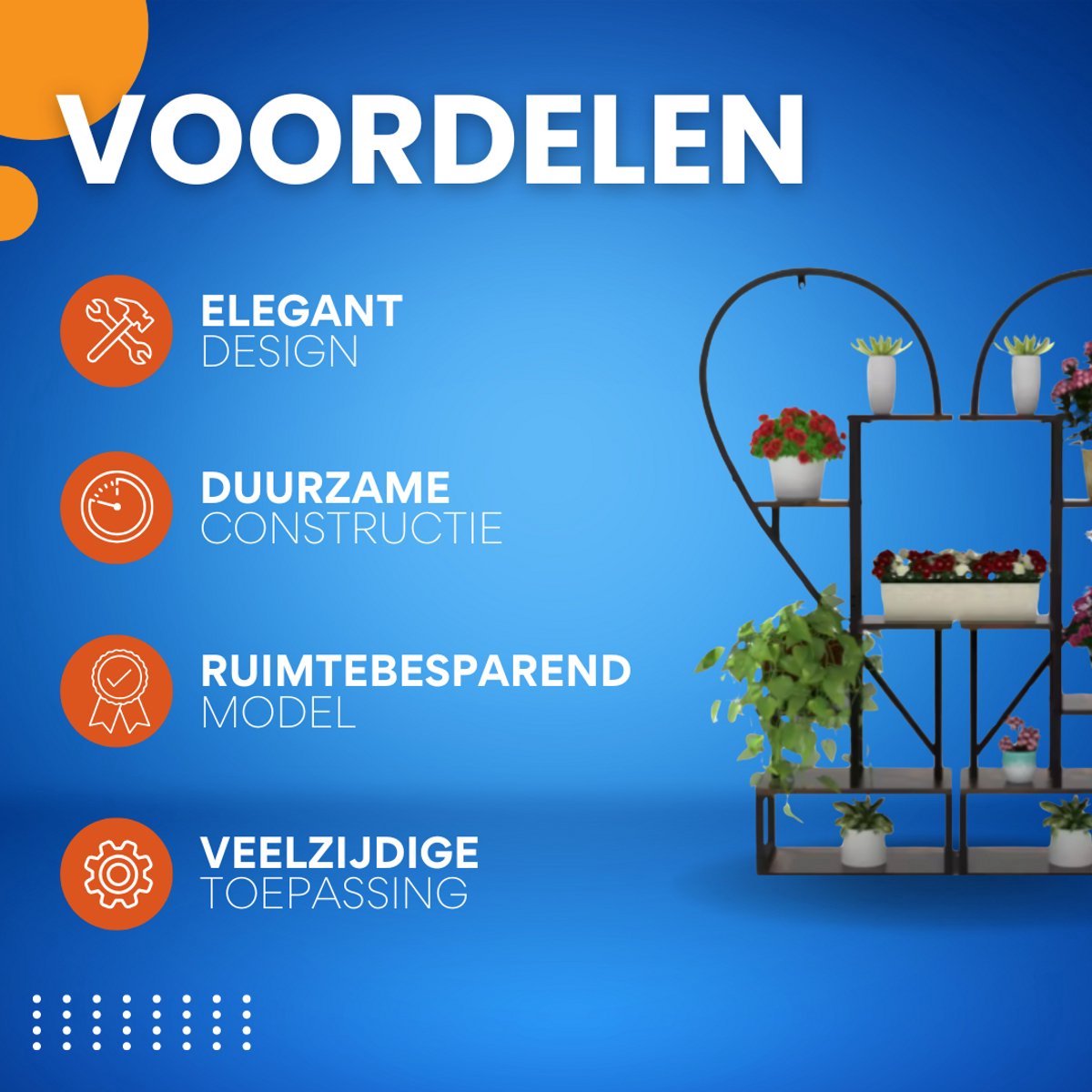 Plantenstandaard Vaylen hart - Voor Tuin of woonkamer - Plantenrek - Plantentafel