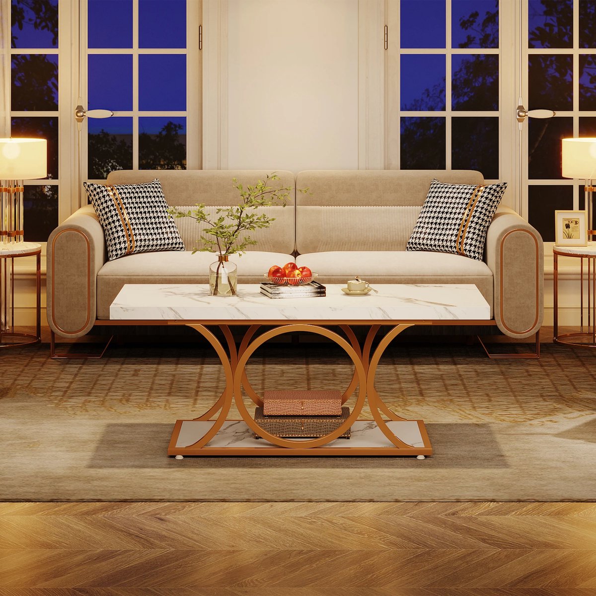 Luxe Salontafel Elvya - Rechthoekig - Modern - Voor woonkamer - Bijzettafel - 120cm - Bruin