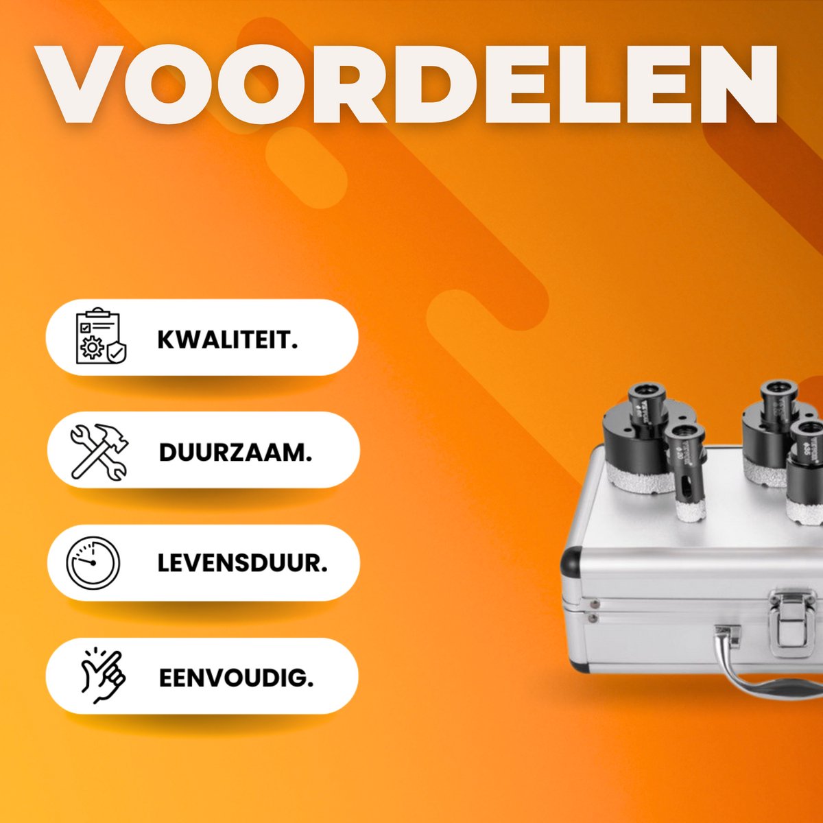 Diamantboorset - Set van 6 Tegelboren - Gecoate Boor - Zwart Booraccessoire