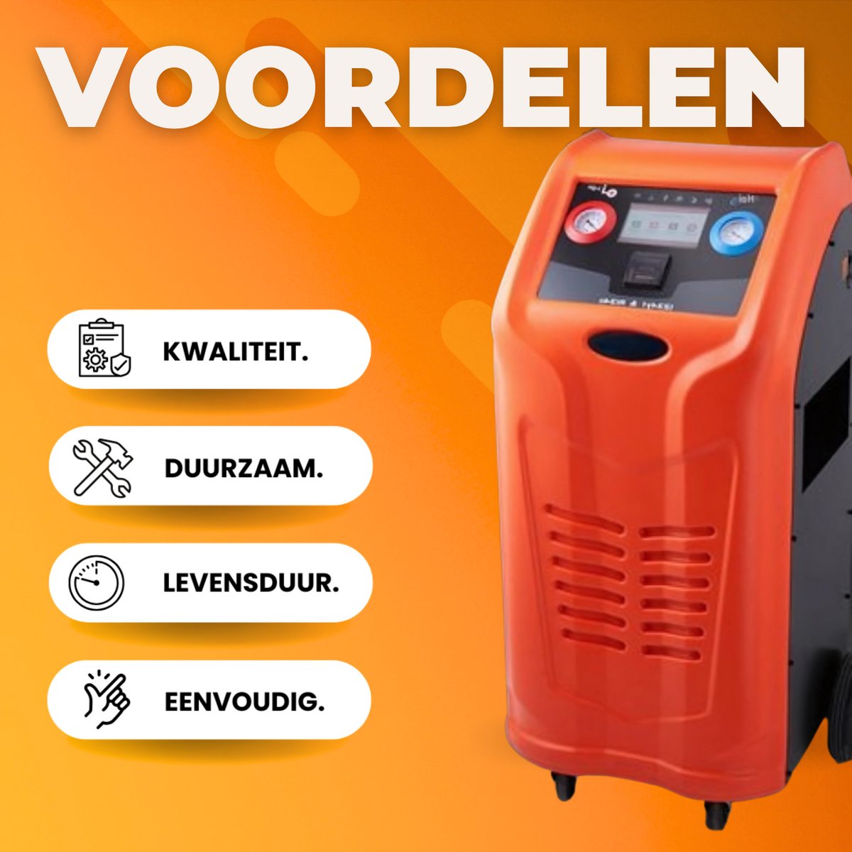 Koelmiddelterugwinningsmachine - Vacuümpomp- Compressor- 1000W - 220-240V - 0.7lbs/min - Koelmiddelpompstation Terugwinningsunit