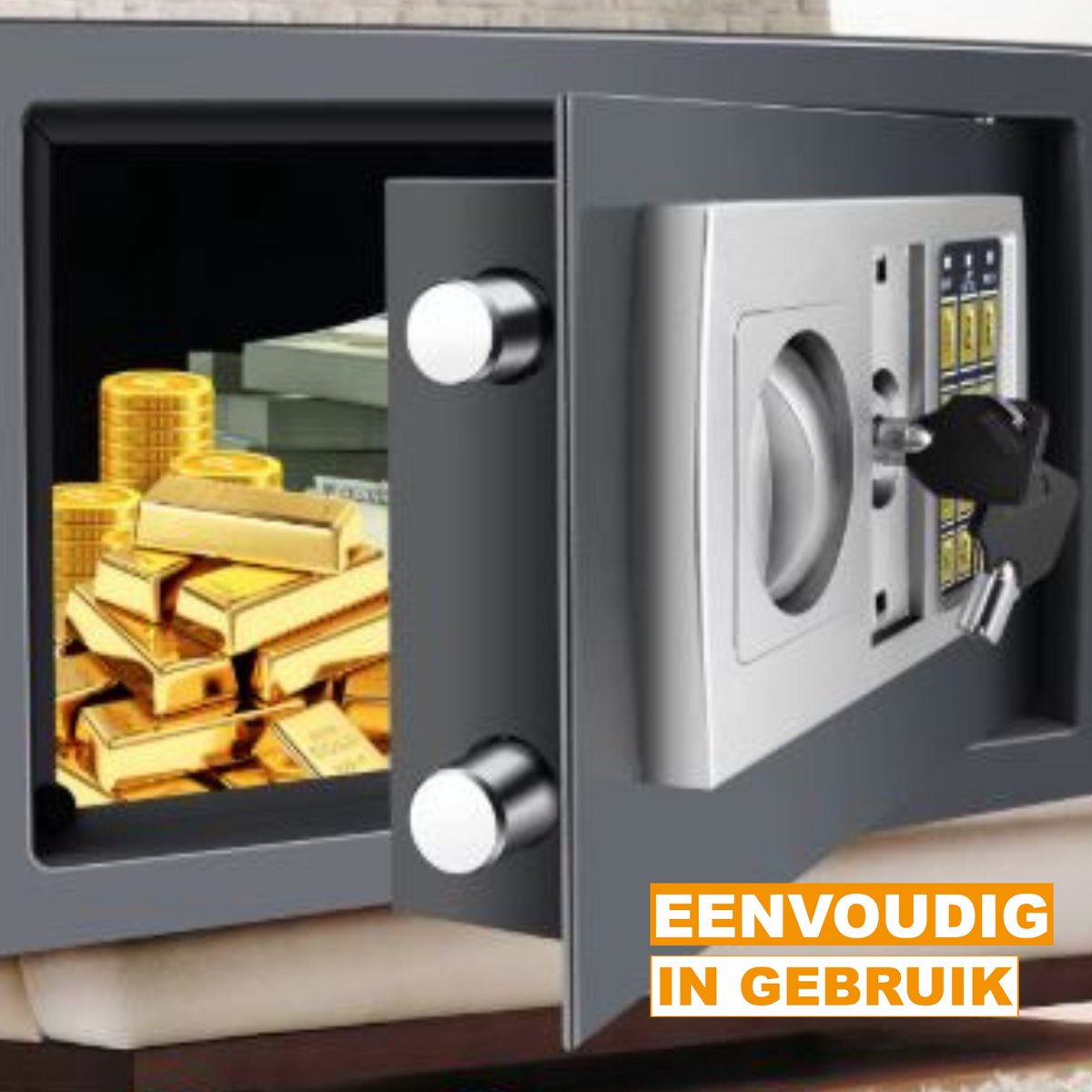Digitale Stalen Beveiligingskluis - Zanvi - 4,6L - Commerciële Kluis - Elektronische Beveiliging - 2 Sleutels - Thuiskantoor