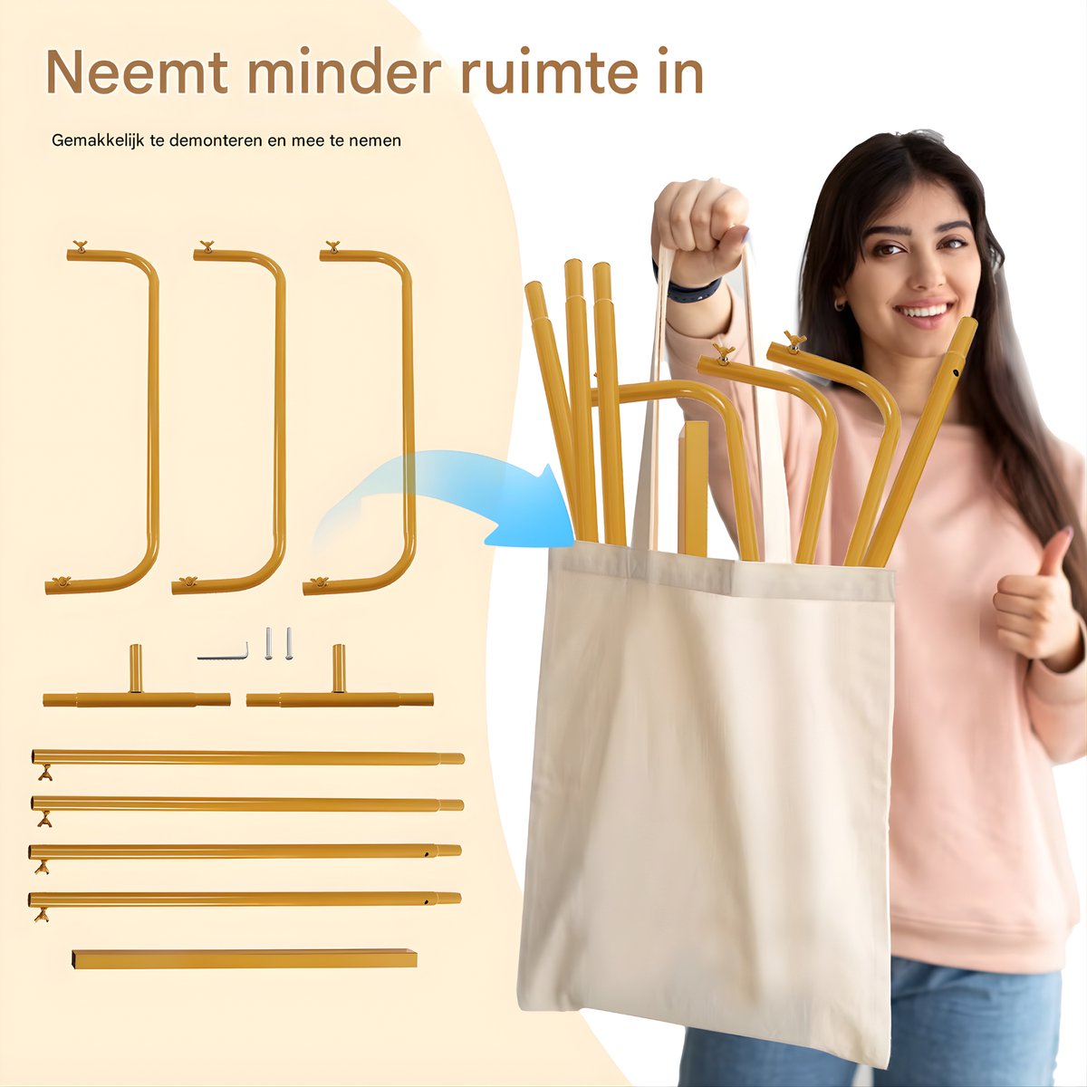 Welkomsbord - Feestartikelen – Voor bruiloften en evenementen – Groot frame Voor welkomsborden, zitplaatsen- of gastenlijst – Metaal, goud