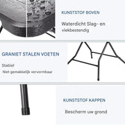 Klaptafel - Kampeertafel - Picknicktafel - Balkontafel - Tuintafel - Met Stalen Frame - Ideaal voor Feest, Keuken en Woonkamer - 80x80x74 cm