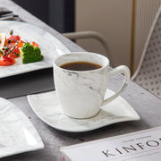 Aristocratic Serviesset – 6 persoons – 30 delig – Marmer look Keramisch – Eetborden – Breakfast Plates – Uniek servies