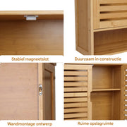 Bamboe badkamerkast - Keukenkast - Wandgemonteerde badkamermeubel - Organizer