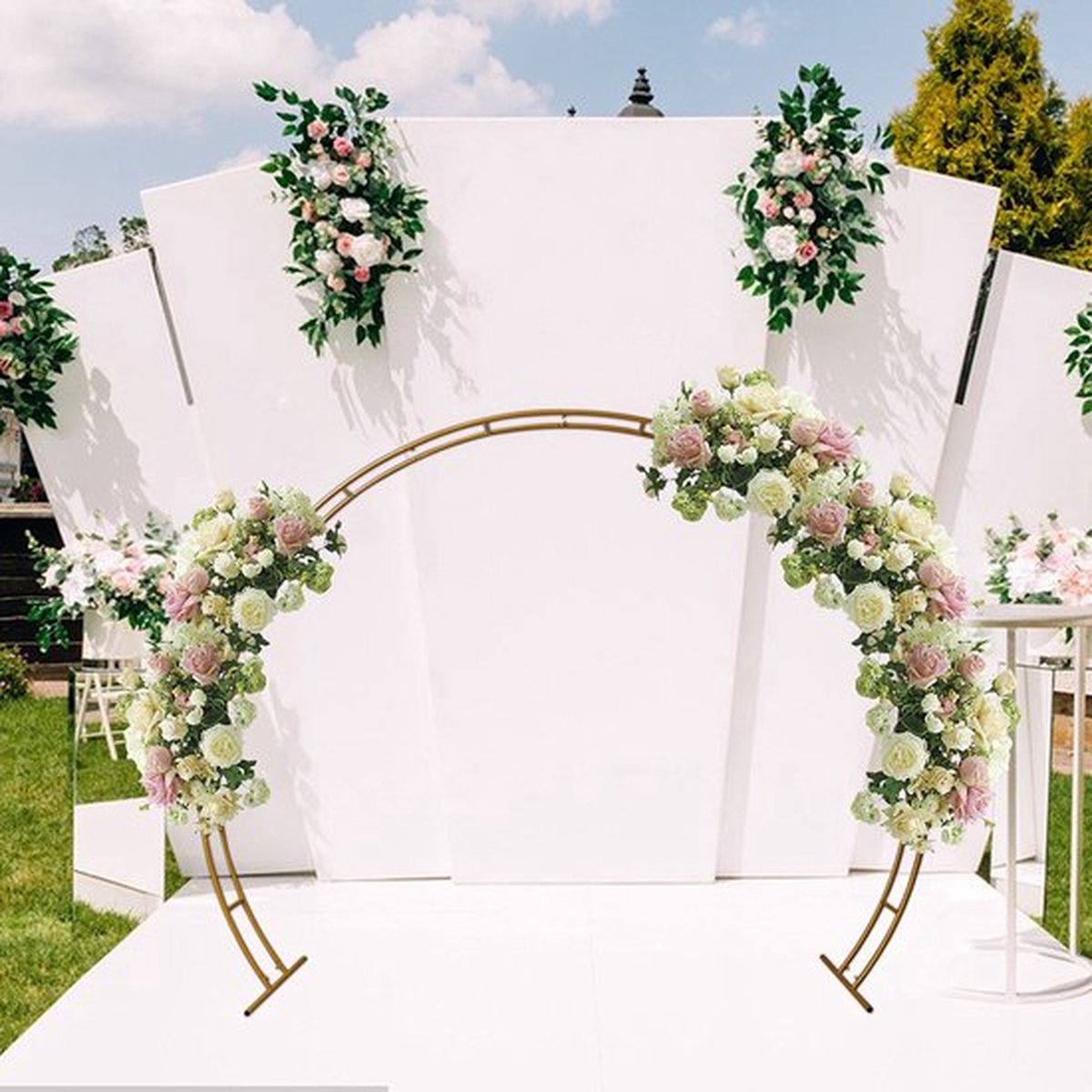 Happyment Ballonnenboog - Bloemenboog - Trouwboog - Rozenboog - Trouwen Decoratie - Huwelijksboog - Pergola - Tuinboog - Tuindecoratie