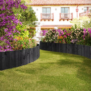 Tuin Gras Gazon Rand - Flexibele Houten Border voor Tuinhek - Tuinafboording voor Outdoor Landschap & Tuindecoratie - 203x35x1.4 Zwart