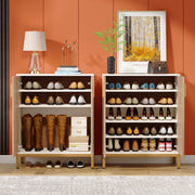 Schoenenkast deluxe - Met deuren - Khaki - 20 paar - Schoenenrek - 80m - 6 laags - Opbergkast