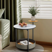 Bijzettafel Luxios - Bijzettafeltjes voor woonkamer of slaapkamer - Zadelleren Planken - Wachtruimte - Uniek Accent