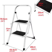 Opvouwbare Opstapkruk - 2-4 Stappen Ladder - Draagbare Opvouwbare Trapladder - Antislip Voeten - Voor Binnen & Buiten