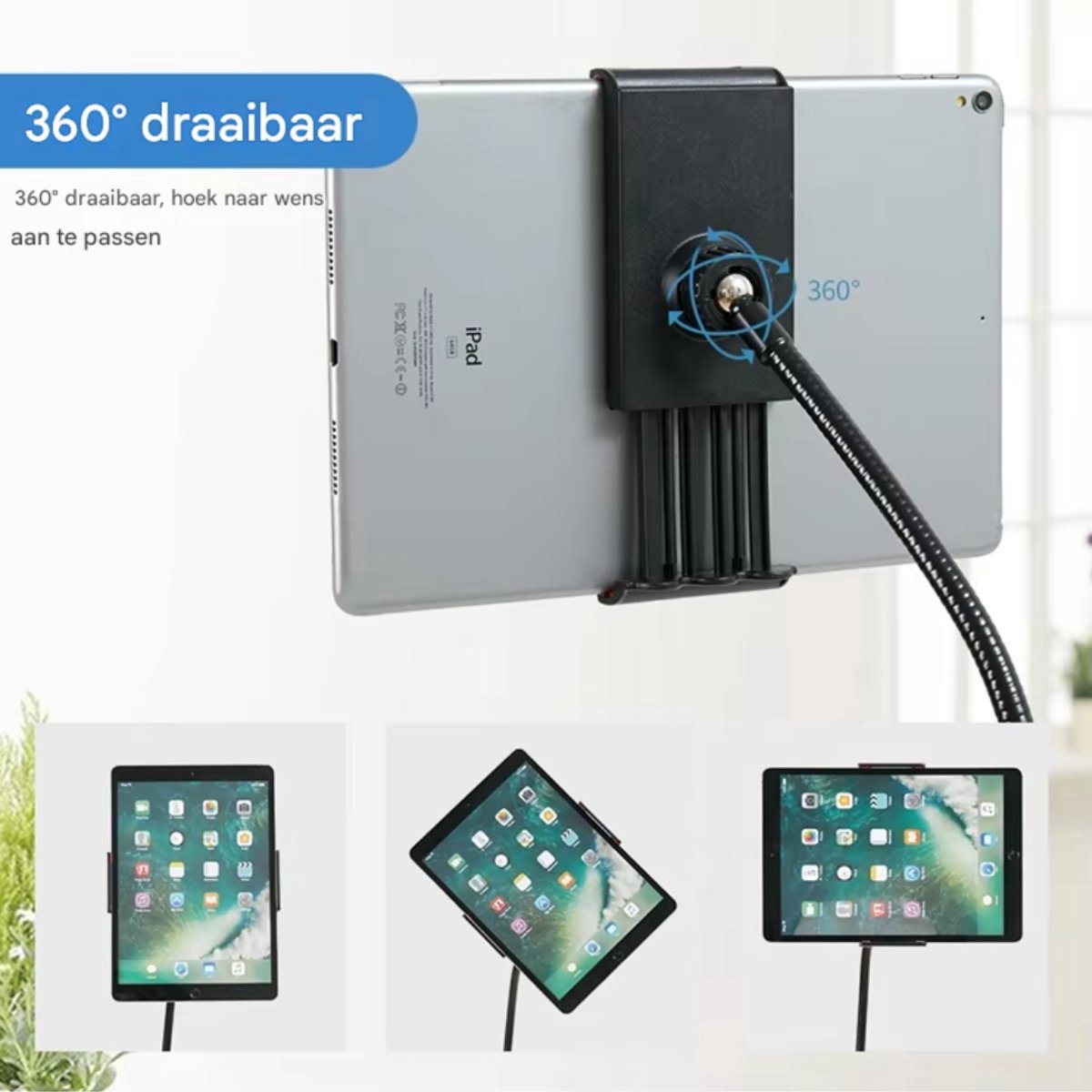 Vloerstandaard Vaylen - voor tablet en telefoon - Statief 4,7"-10" inch - Flexibele beugel standaard