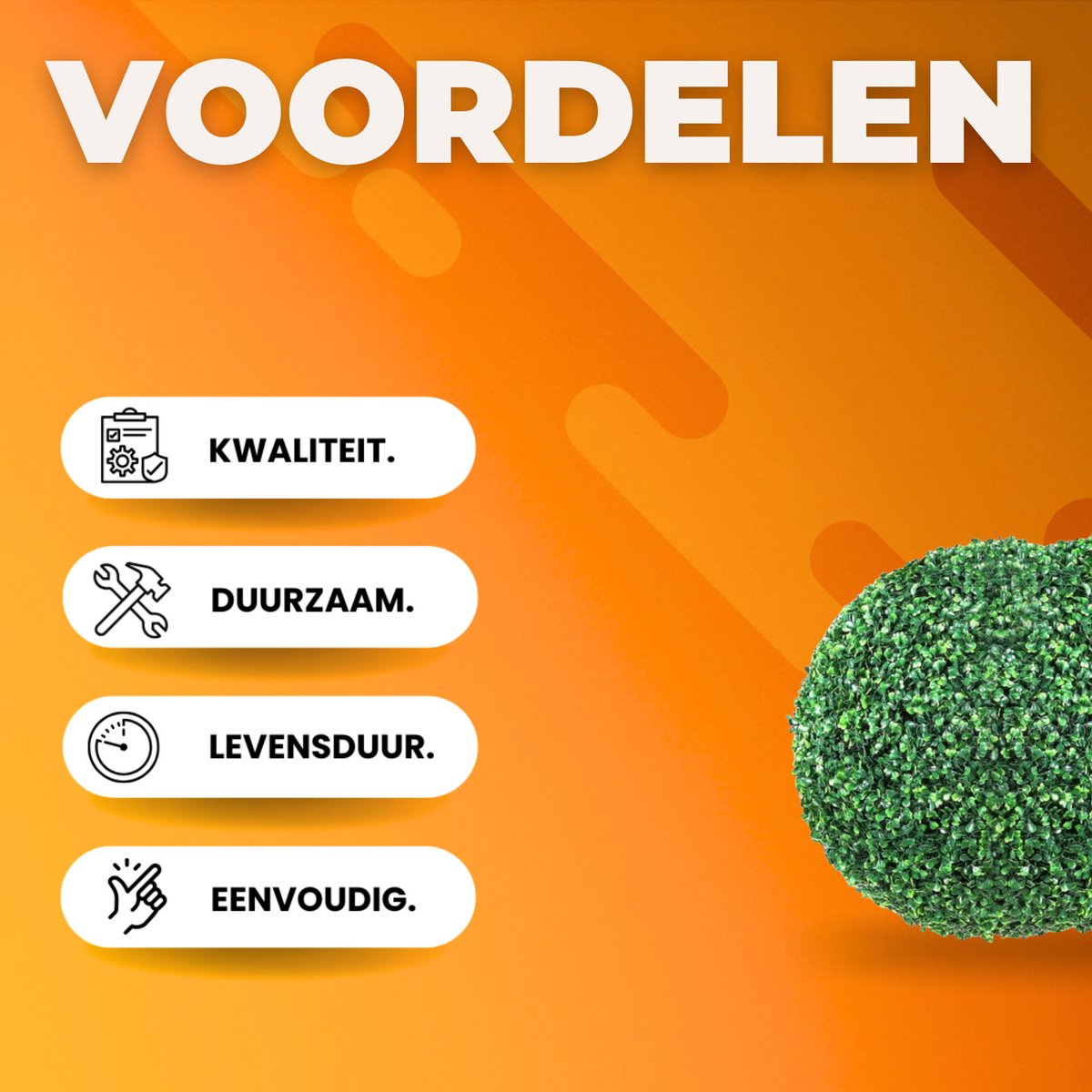Kunstbuxusballen - Kunstplant - Decoratieplant - Set van 2 - Ø40,6 cm - Incl. Vlinders & Bladeren - Voor Binnen & Buiten & Decoratie