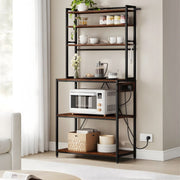Opbergkast - Keuken orginazer - Wandkast - Voor keuken / woonkamer – Met stopcontact – Rustic brown - Maat XL