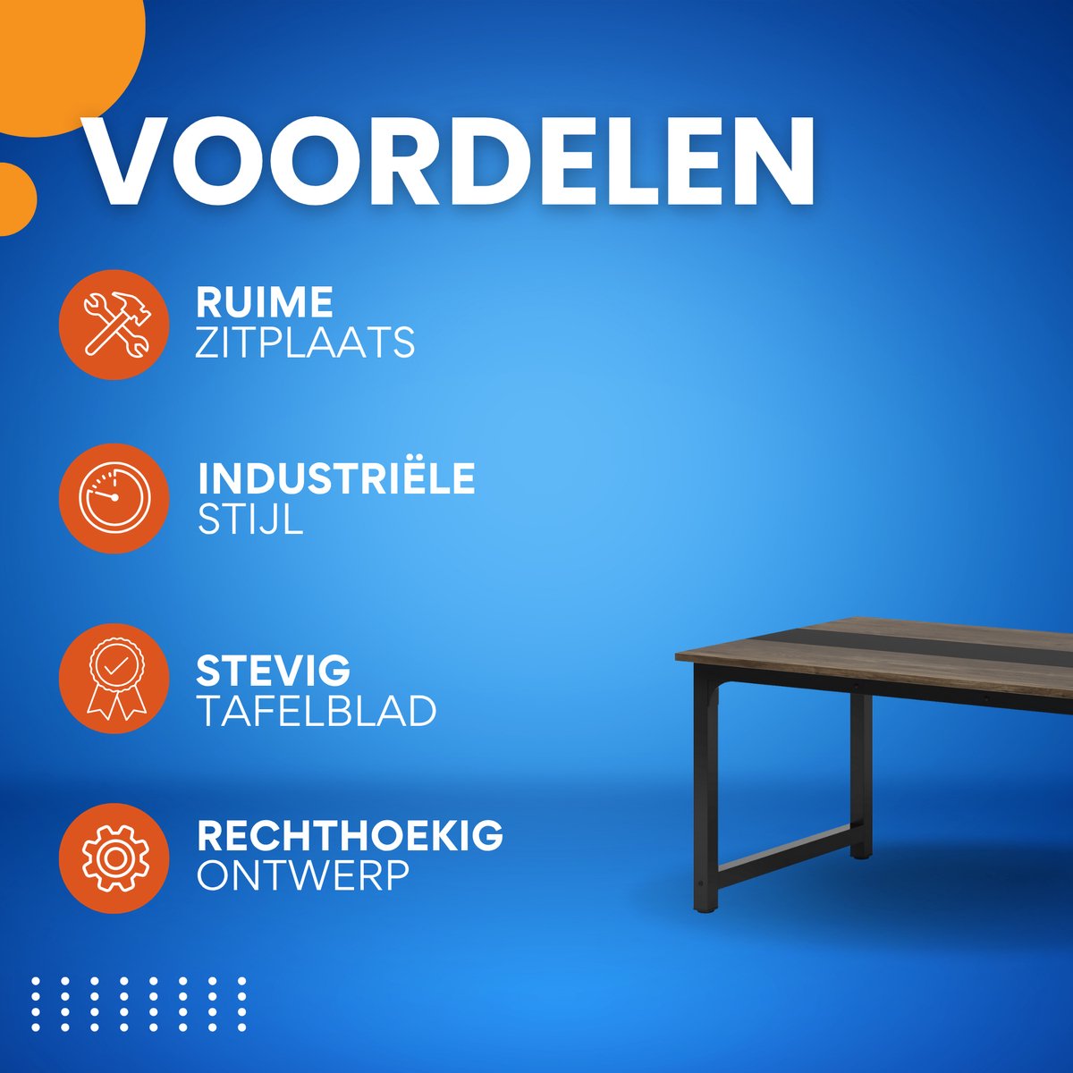 Eettafel Vienna - 160cm - Voor 6 personen - Voor keuken en woonkamer - Bruin