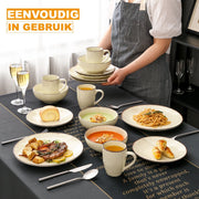 Splendid Ontbijtborden – 32 delig- 8 persoons – Wit Keramisch – Eetborden – Kleine Borden – Elegant tafelservies