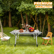 Oprolbare Kampeertafel - Aluminium Inklapbare Picknicktafel - Outdoor & Tuinmeubelen - Verstelbare Poten - 90x53x45/68 cm