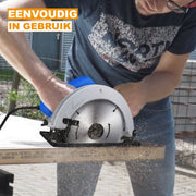 Cirkelzaag 1500W Ravon - 5000RPM Elektrische Draaibaan - Lasergeleider - 0-45° Schuine Hoek - 180mm Zaagblad - 55mm Zaagdiepte