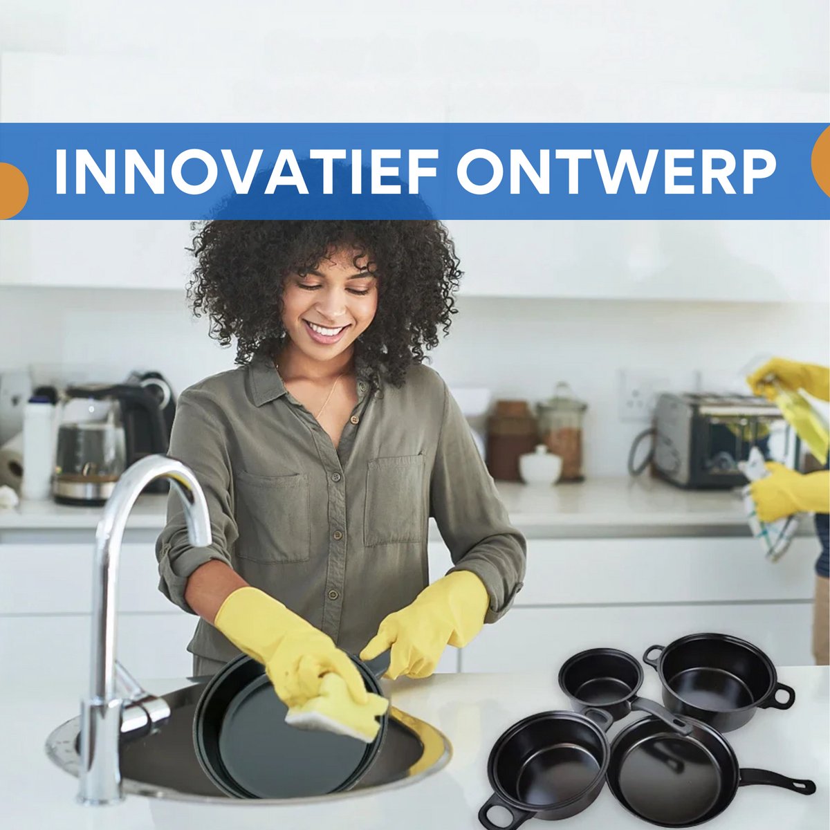 13-delige potten- en pannenset - Kookpannen - Kookpotten - Koekenpannen - Steelpan - Voor keuken & koken - Antiaanbaklaag met melkpot en koekenpan - Compleet keukengerei - Zwart