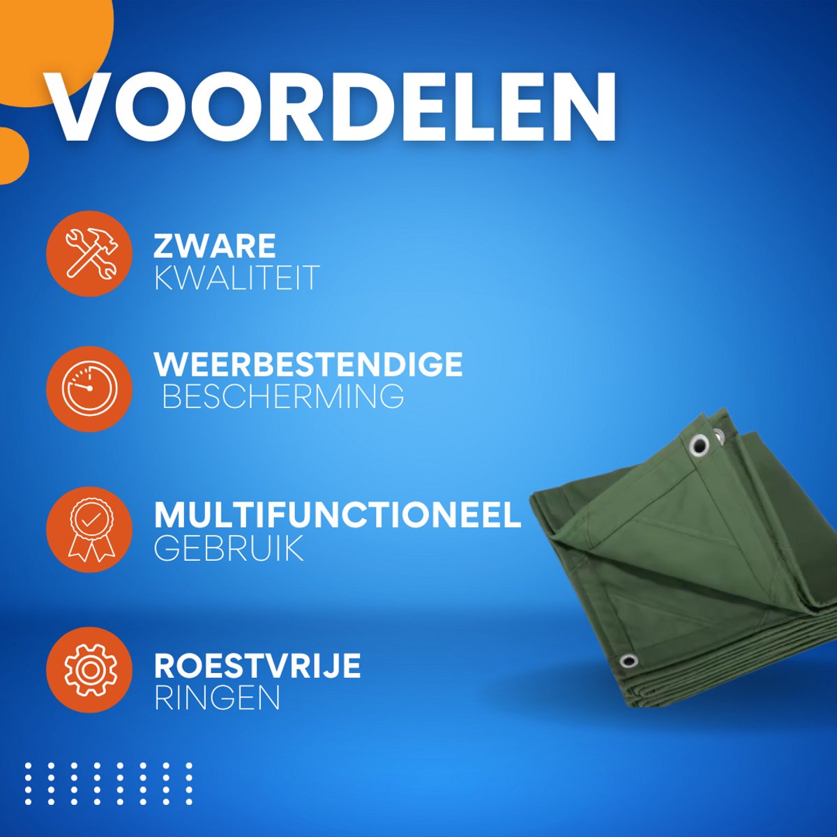 Dekzeil 200x200cm - Waterdicht - Voor Luifel, Tent, Auto, Boot & Dak - Zwaar - Camping & bescherming - Groen