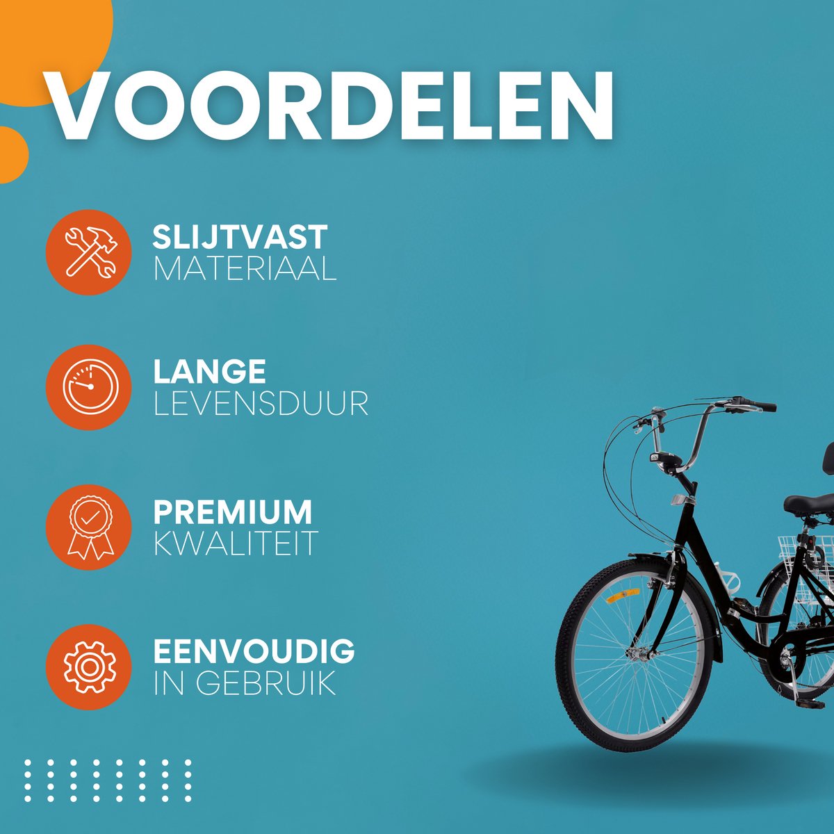 Driewieler 24 Inch - Fiets voor volwassenen en senioren - 7 versnellingen - Opvouwbare Trike - Met mand en LED Verlichting - Zwart