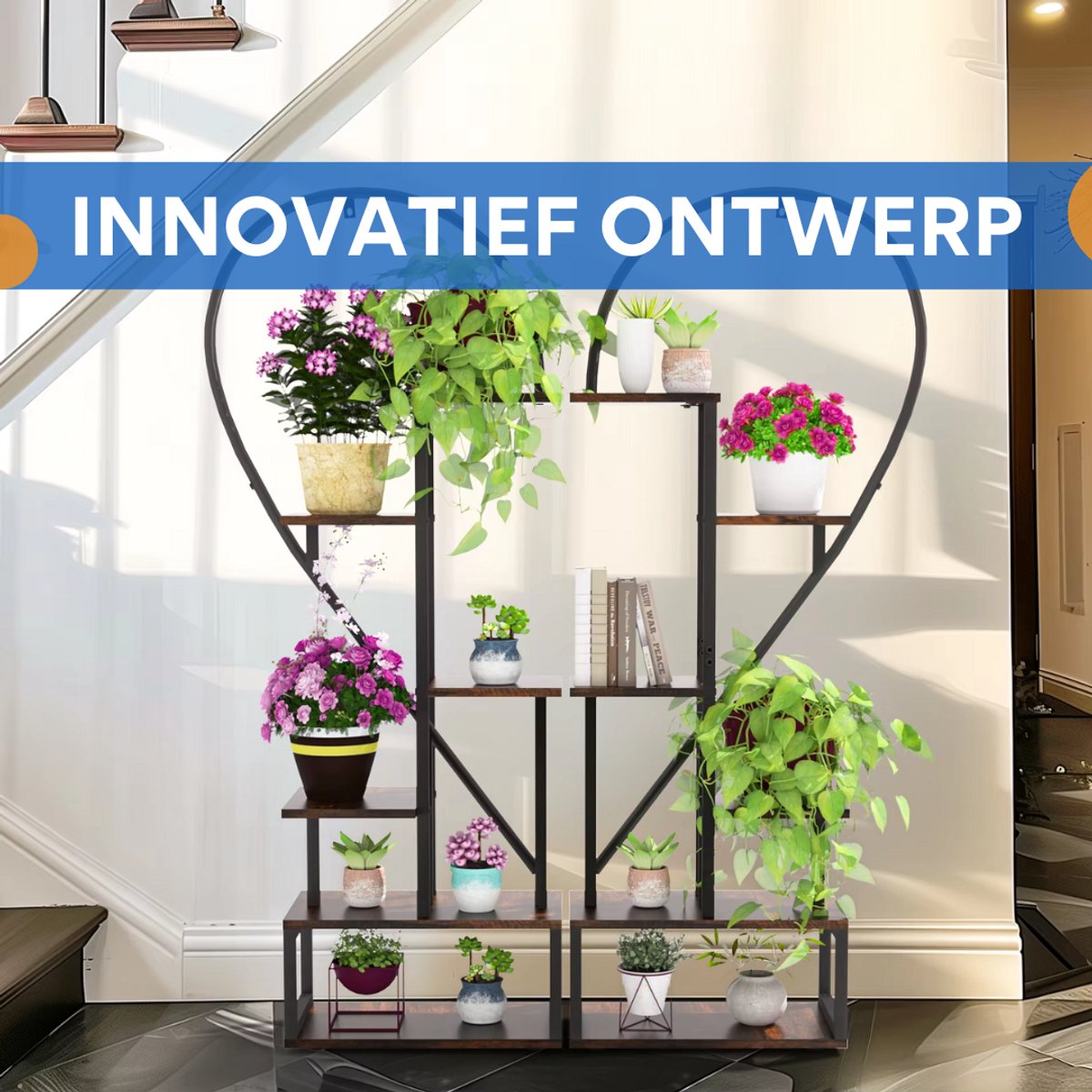 Plantenstandaard hart - Voor Tuin of woonkamer - Plantenrek - Plantentafel