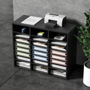 Bureau Organizer - Brievensorteerder - 99x30x68 cm - A4 Papier - 3 x 8 Vakken - Zwart