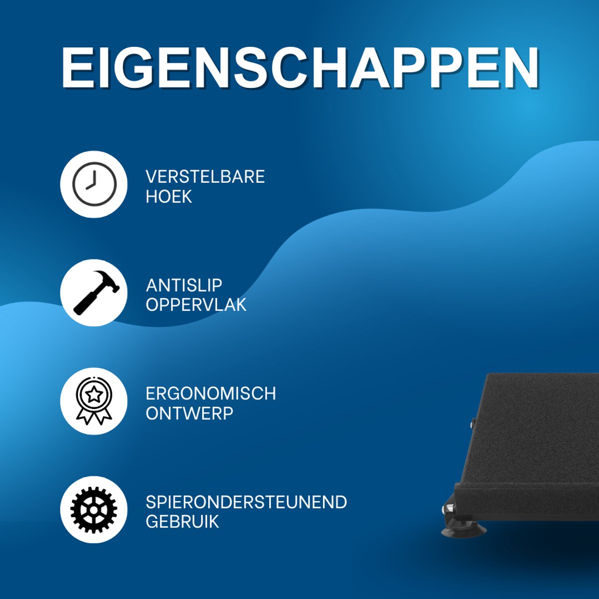 Schuine hellingsplank - Kuit stretcher - Voetensteun - Voor enkel en kuitondersteuning - Verstelbare - Met antislipoppervlak
