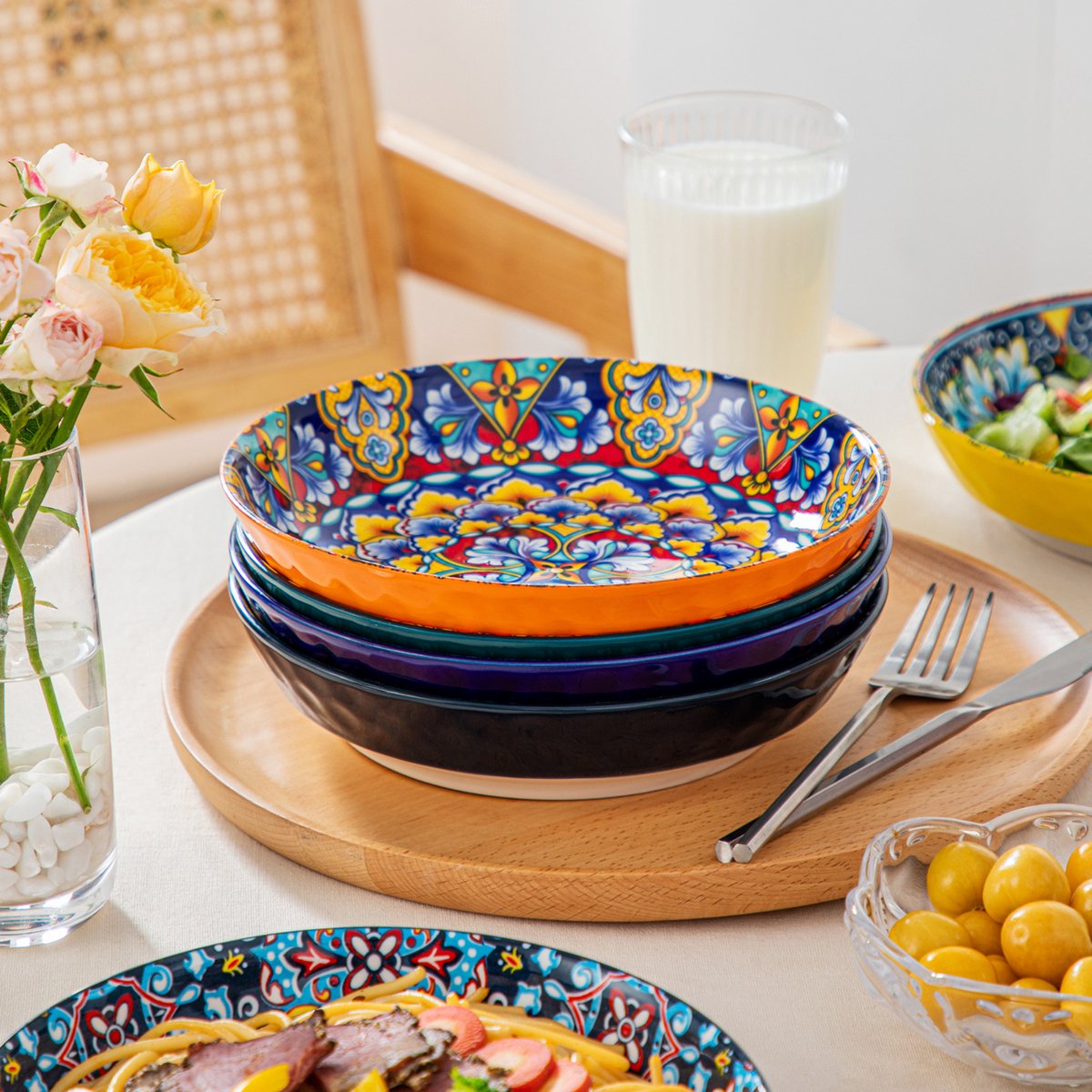 Bohemian Ontbijtborden – 6 persoons – 24 delig – Keramisch – Serviesset – Kleine Borden