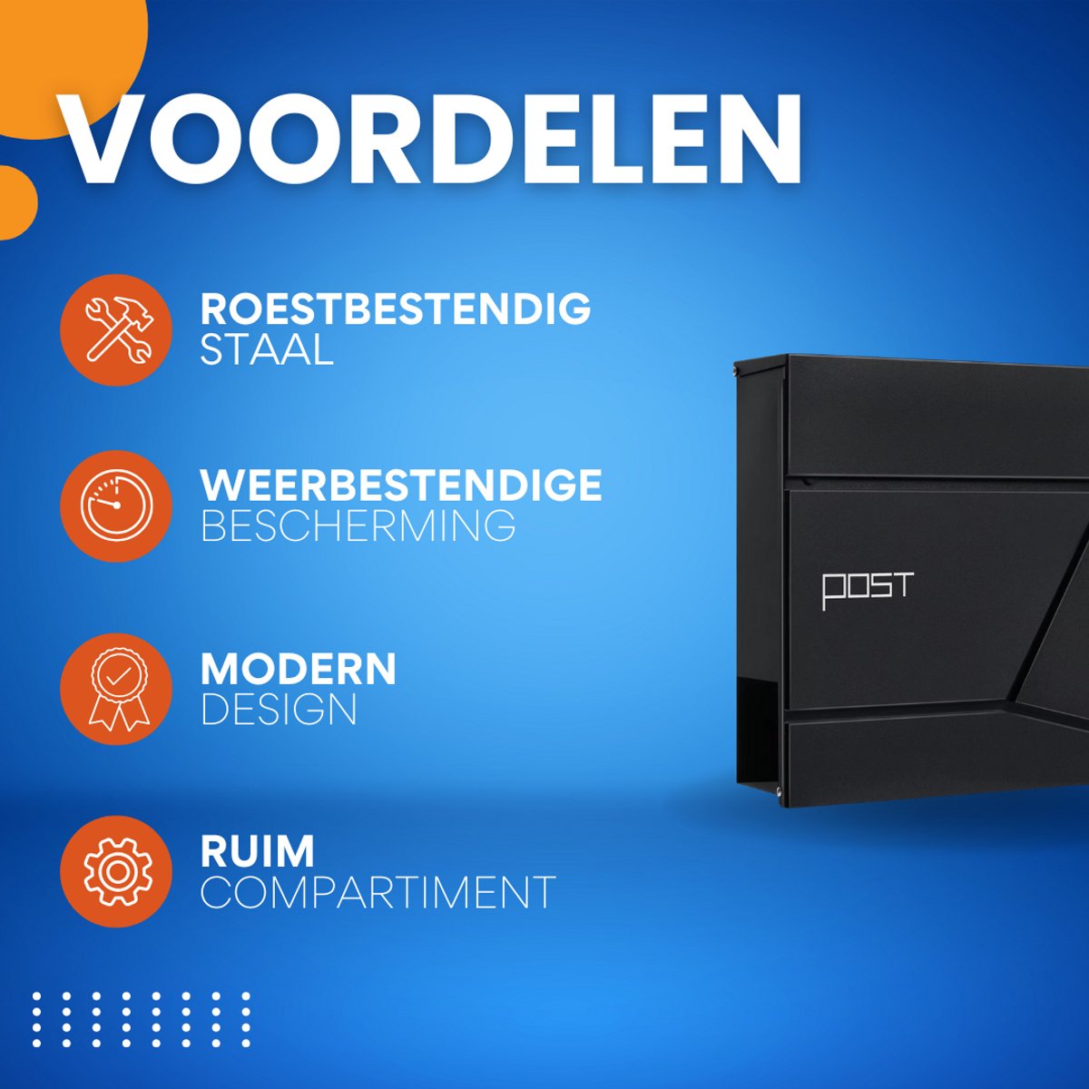Wandgemonteerde Brievenbus - Met Krantenhouder, Deksel en Slot - Met Sleutel voor Buiten - Brievenbus voor Bedrijf en Tuin - Zwart