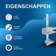 Luxe douchrek - Badkameropbergrek - Zonder boren - Shampoo - Hnagend - 2-Laags - Zilver